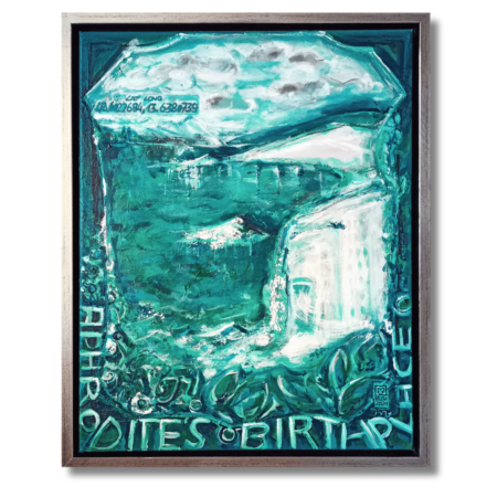 Aphrodite's Birthplace - A multi-layered painting in an obsessive turquoise color scheme